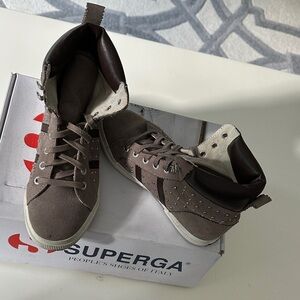 Superga Men's Dark Brown High-Top Sneakers